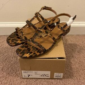 JCrew Factory caged ankle strap sandals